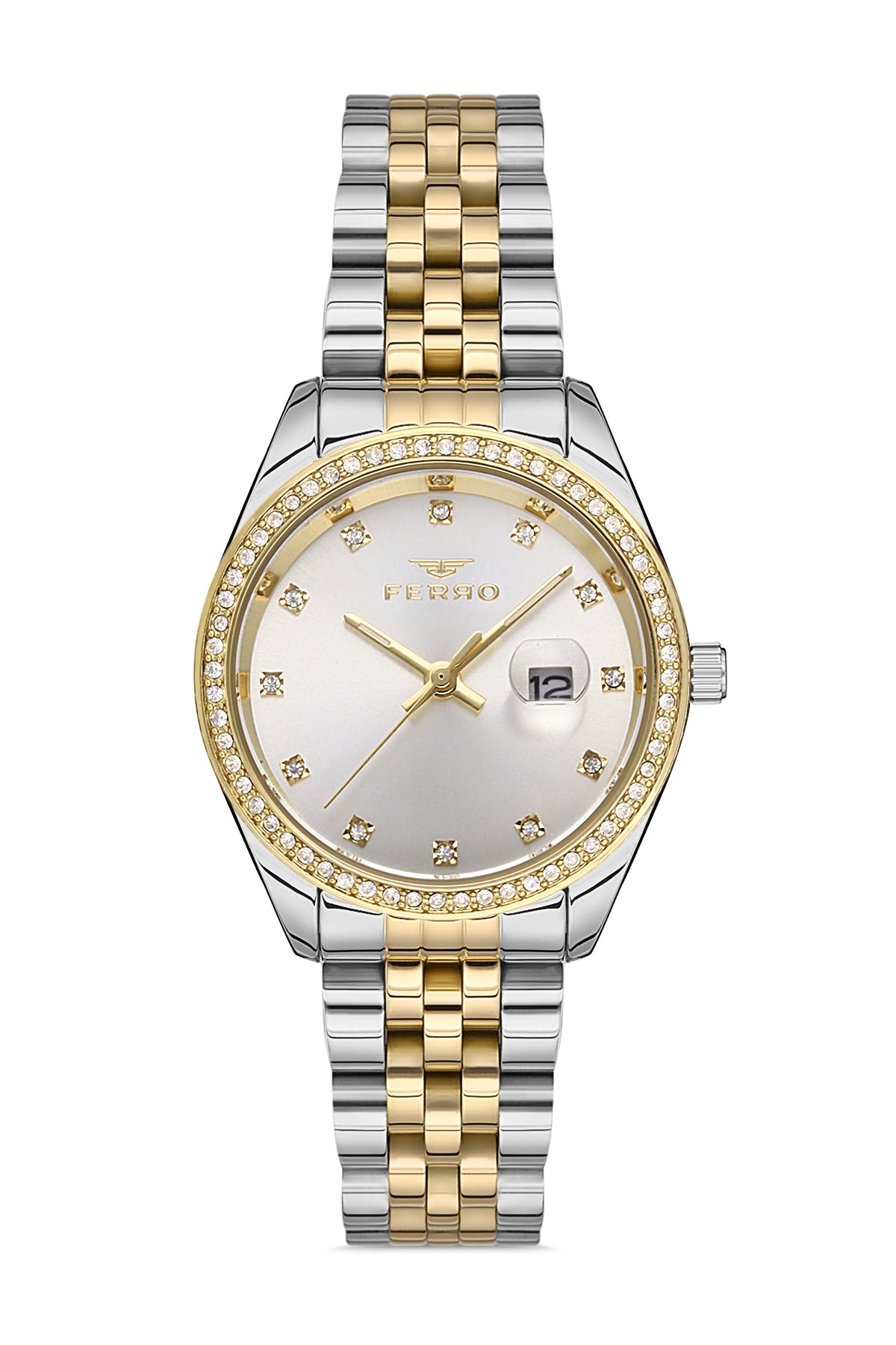 Ferro Analog Silver Round Dial Women's Watch - F21923A-D
