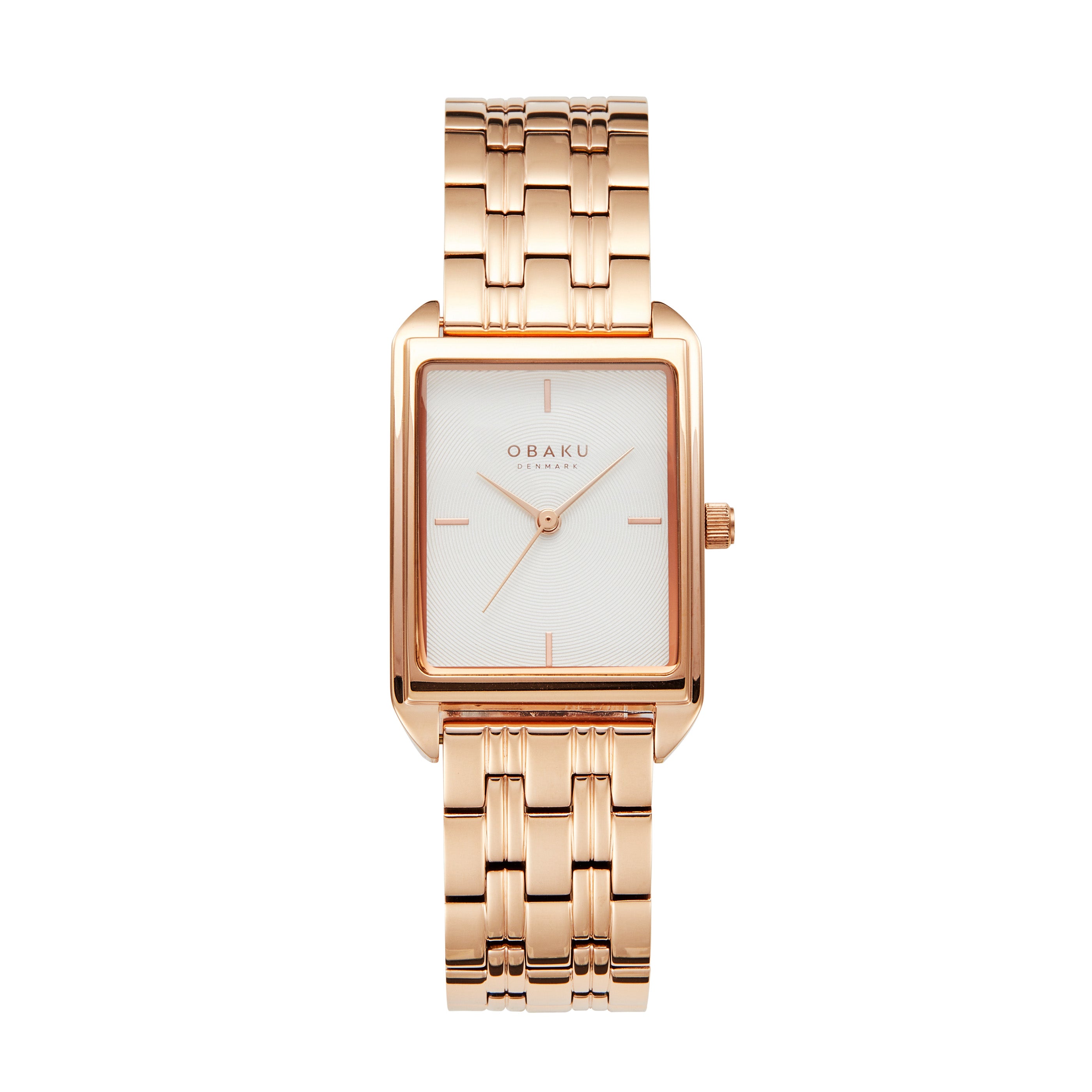 Obaku KAMILLE FUSHSIA Analog Silver WhiteRectangle Dial Women's Watch - V293LXVISV