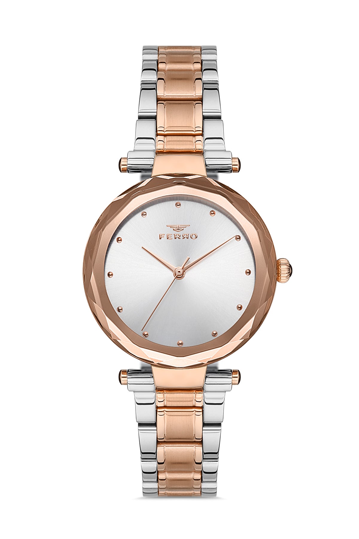 Ferro Analog Silver Round Dial Women's Watch - F21067A-1086-E
