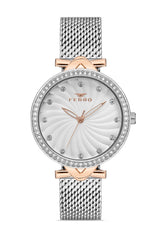 Ferro Analog Silver Round Dial Women's Watch - F2665C-E