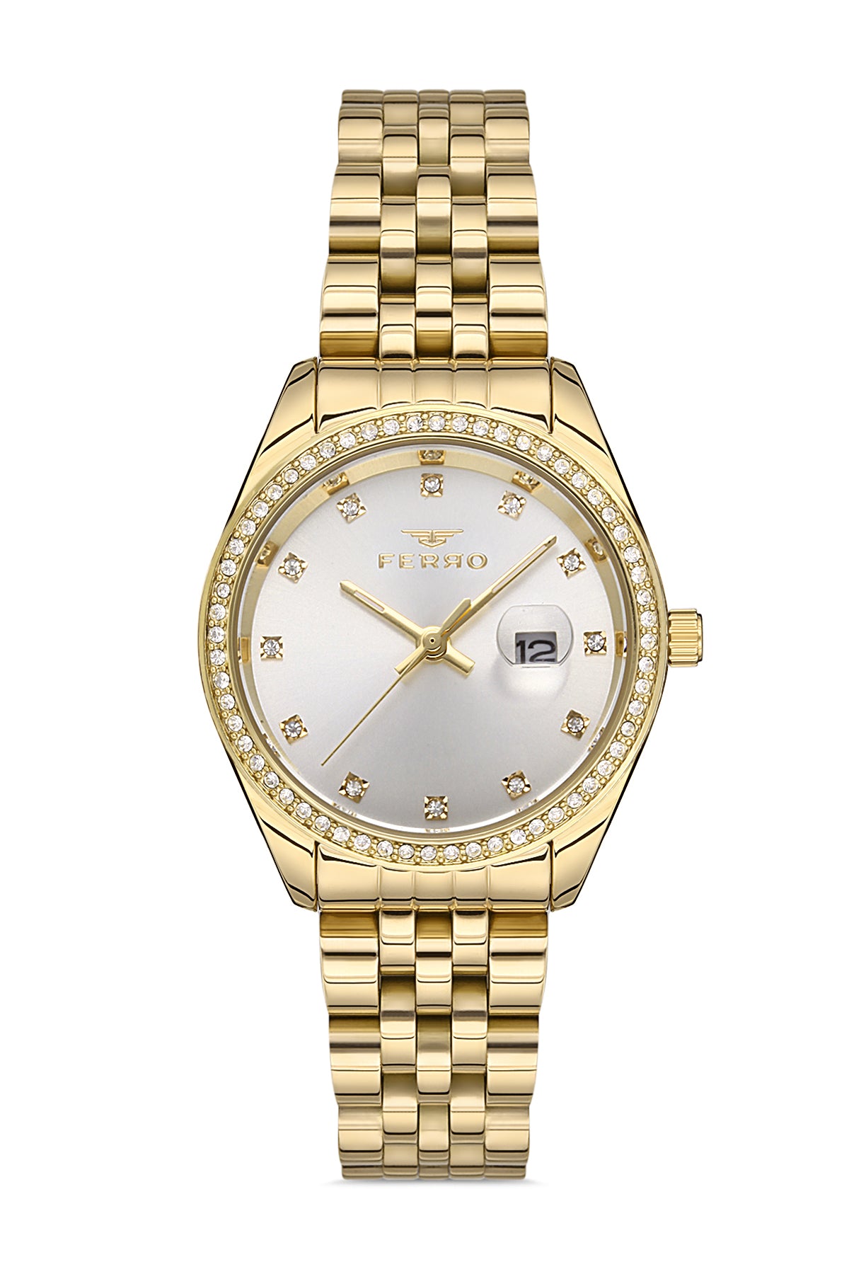 Ferro Analog Silver Round Dial Women's Watch - F21923A-B