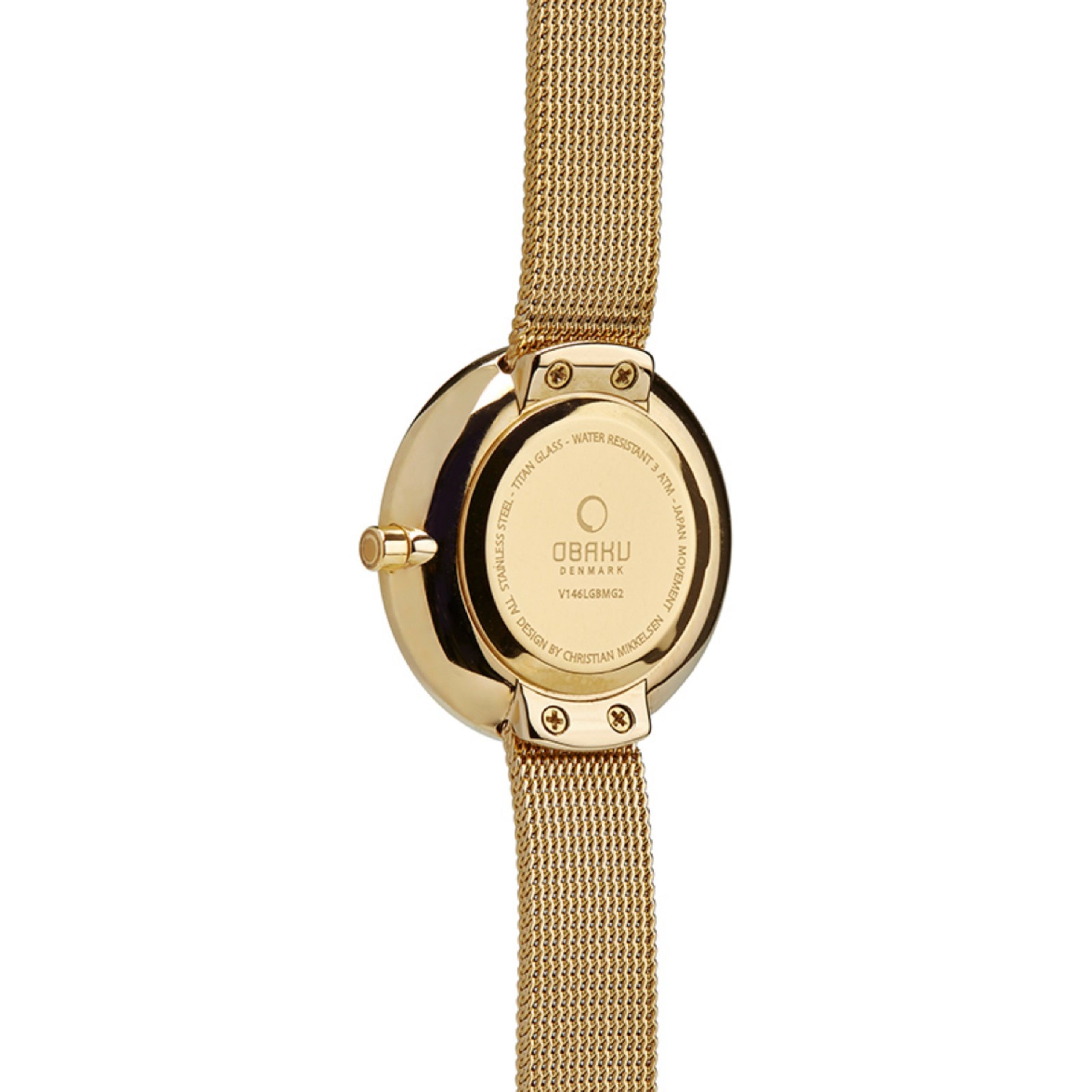 Obaku Stille Glimt Dijon Analog Black Round Dial Women's Watch - V146LEGBMG