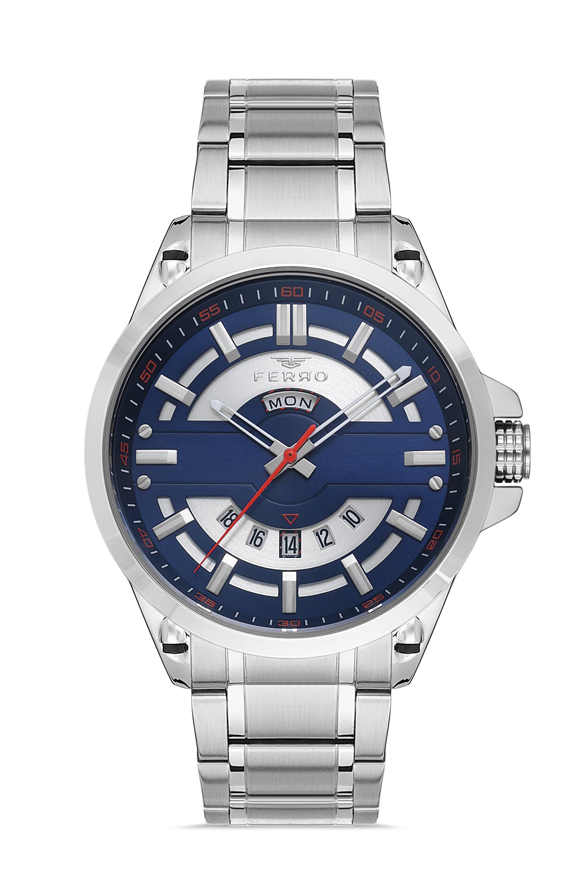 Ferro Montepulciano Analog Blue Round Dial Men's Watch - F11201A-A3