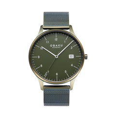 Obaku CHIA LEAF Analog Green Round Dial Men's Watch - V298GDEEME