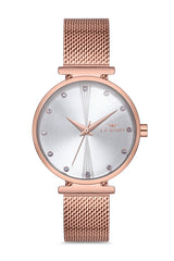 Ferro Analog Silver Round Dial Women's Watch - F2995C-1129-C