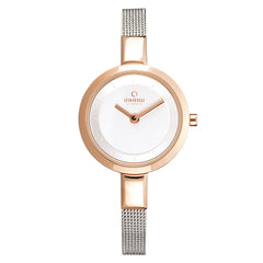 Obaku Siv Rose-Bi Analog Silver Round Dial Women's Watch - V129LXVIMC