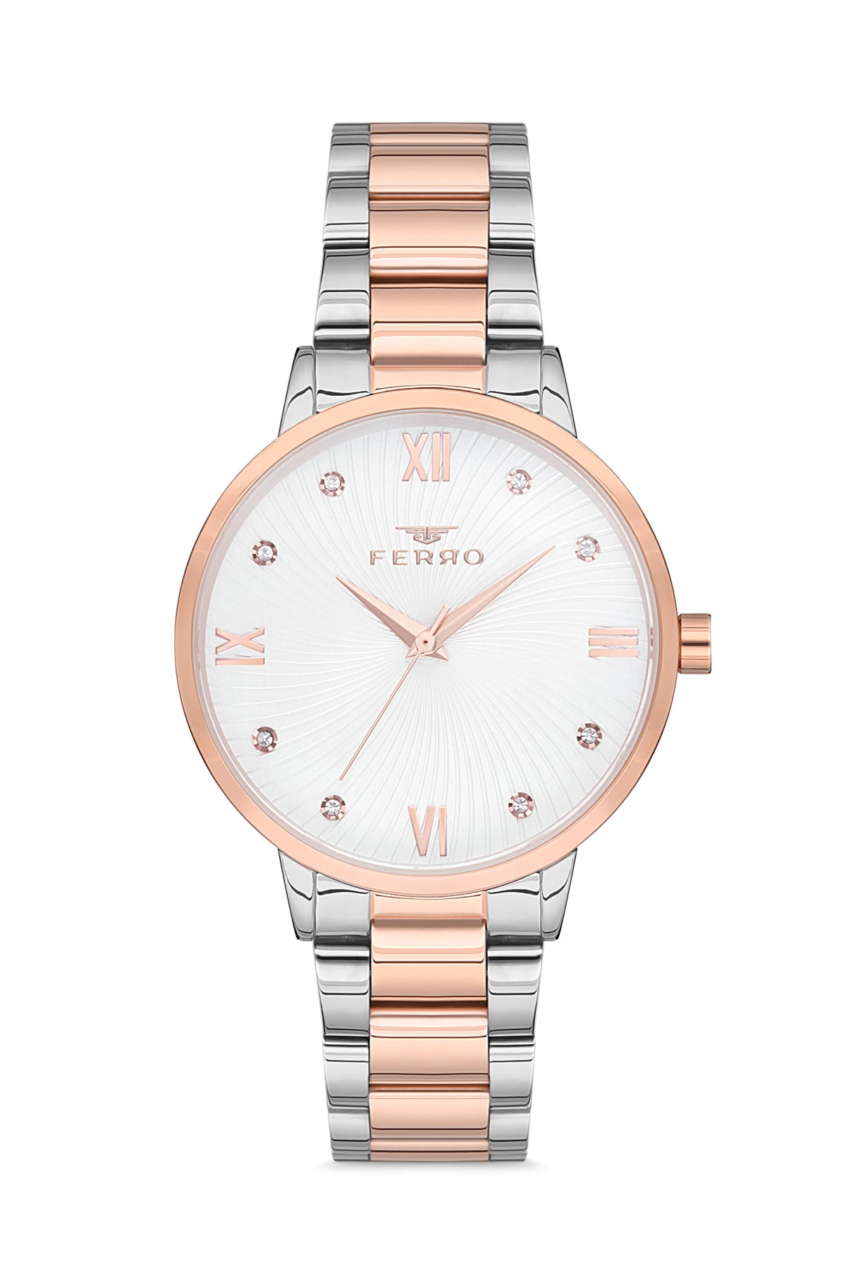Ferro Analog Silver Round Dial Women's Watch - F21122A-1163-E