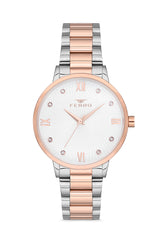 Ferro Analog Silver Round Dial Women's Watch - F21122A-1163-E