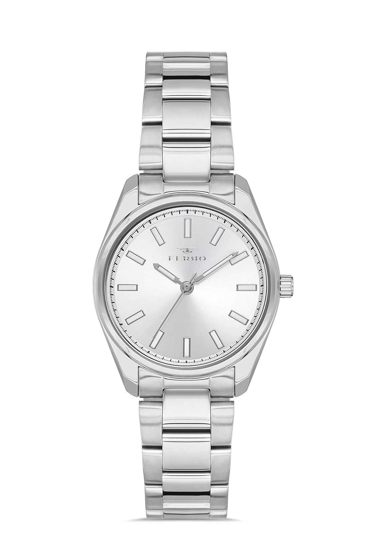 Ferro Analog Silver Round Dial Women's Watch - F21161A-A
