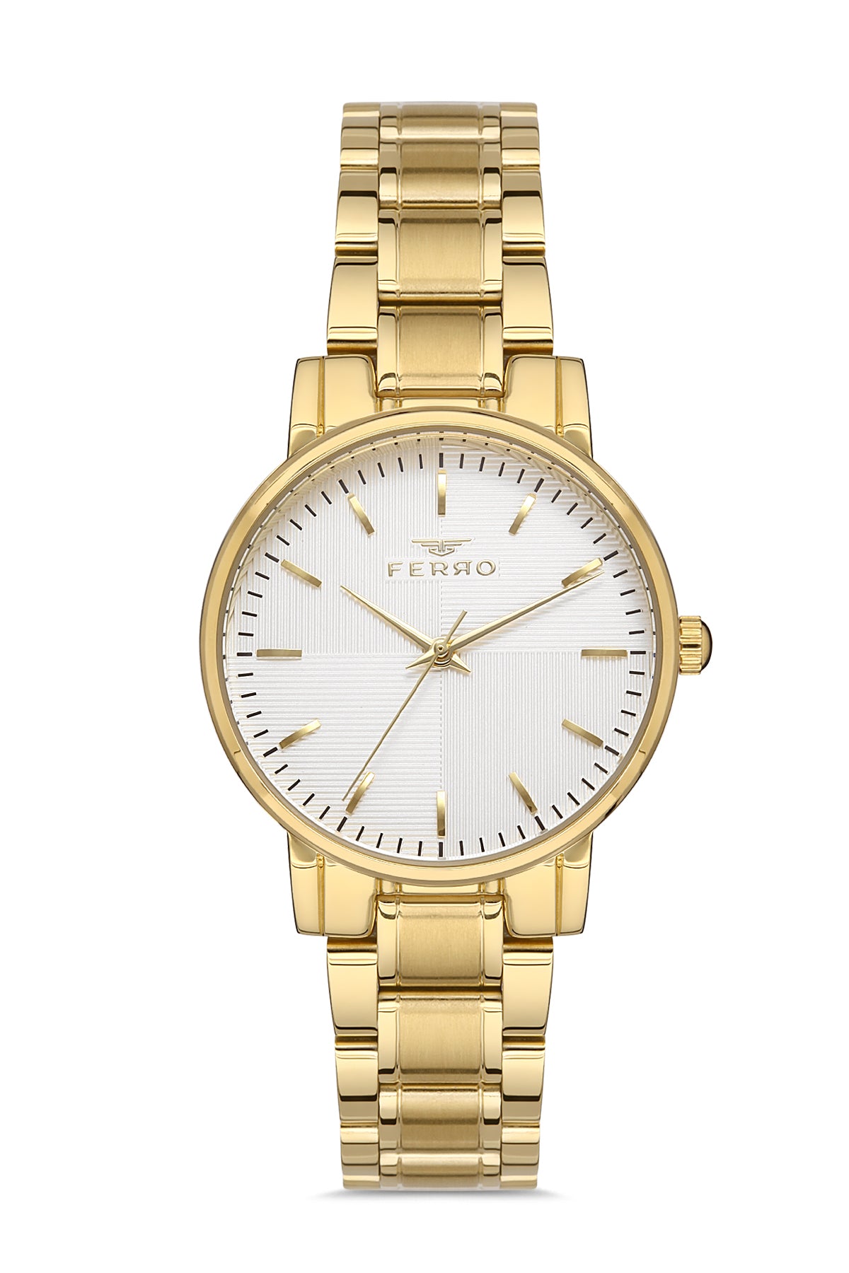 Ferro Analog White Round Dial Women's Watch - F21158A-B