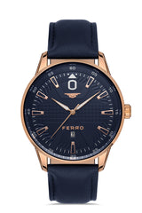 Ferro Montepulciano Analog Blue Round Dial Men's Watch - F11199B-T