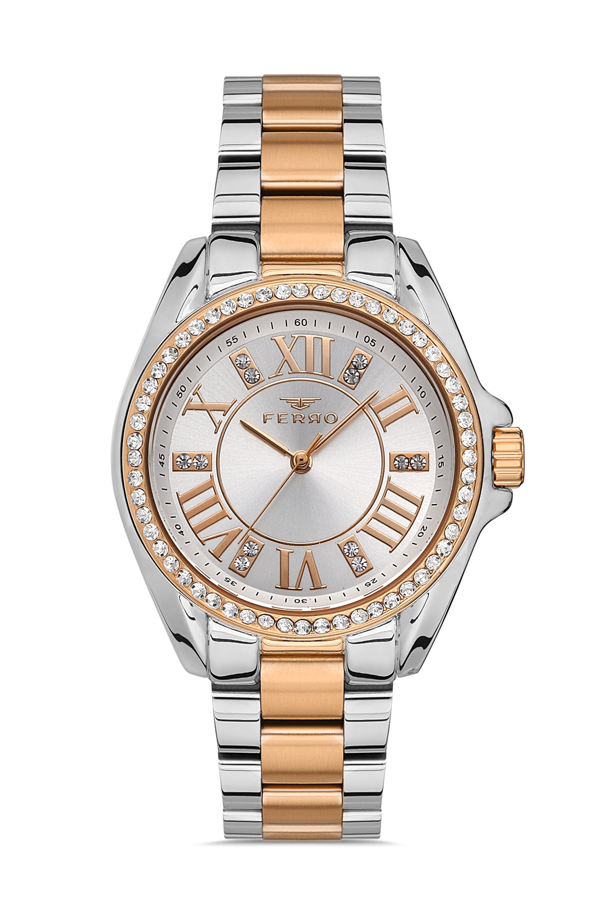 Ferro Lambrusco Analog Silver Round Dial Women's Watch - F51336A-E
