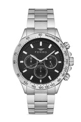 Ferro Chronograph Black Round Dial Men's Watch - FM11913A-A2