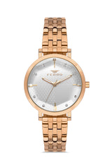 Ferro Verdicchio Analog Silver Round Dial Women's Watch - FL21252A-C