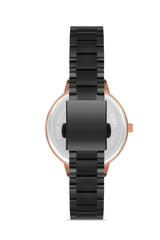 Ferro Analog Black Round Dial Women's Watch - F21076A-116-R