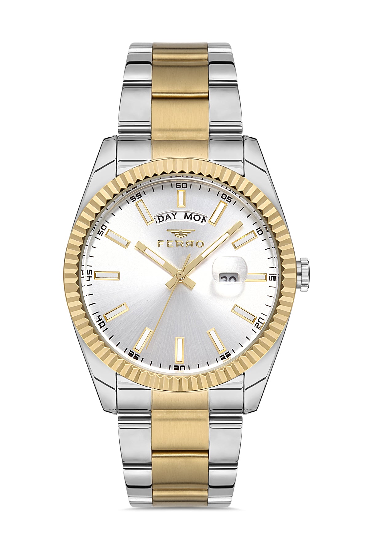 Ferro Analog Silver Round Dial Men's Watch - F11211A-D