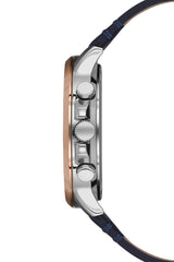 Ferro Multifunction Blue Round Dial Men's Watch - FM11146B-E3
