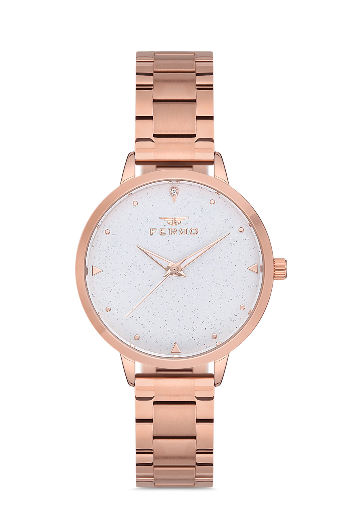 Ferro Analog Silver Round Dial Women's Watch - F21076A-116-C