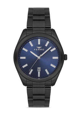 Ferro Analog Blue Round Dial Men's Watch - F11160A-V3