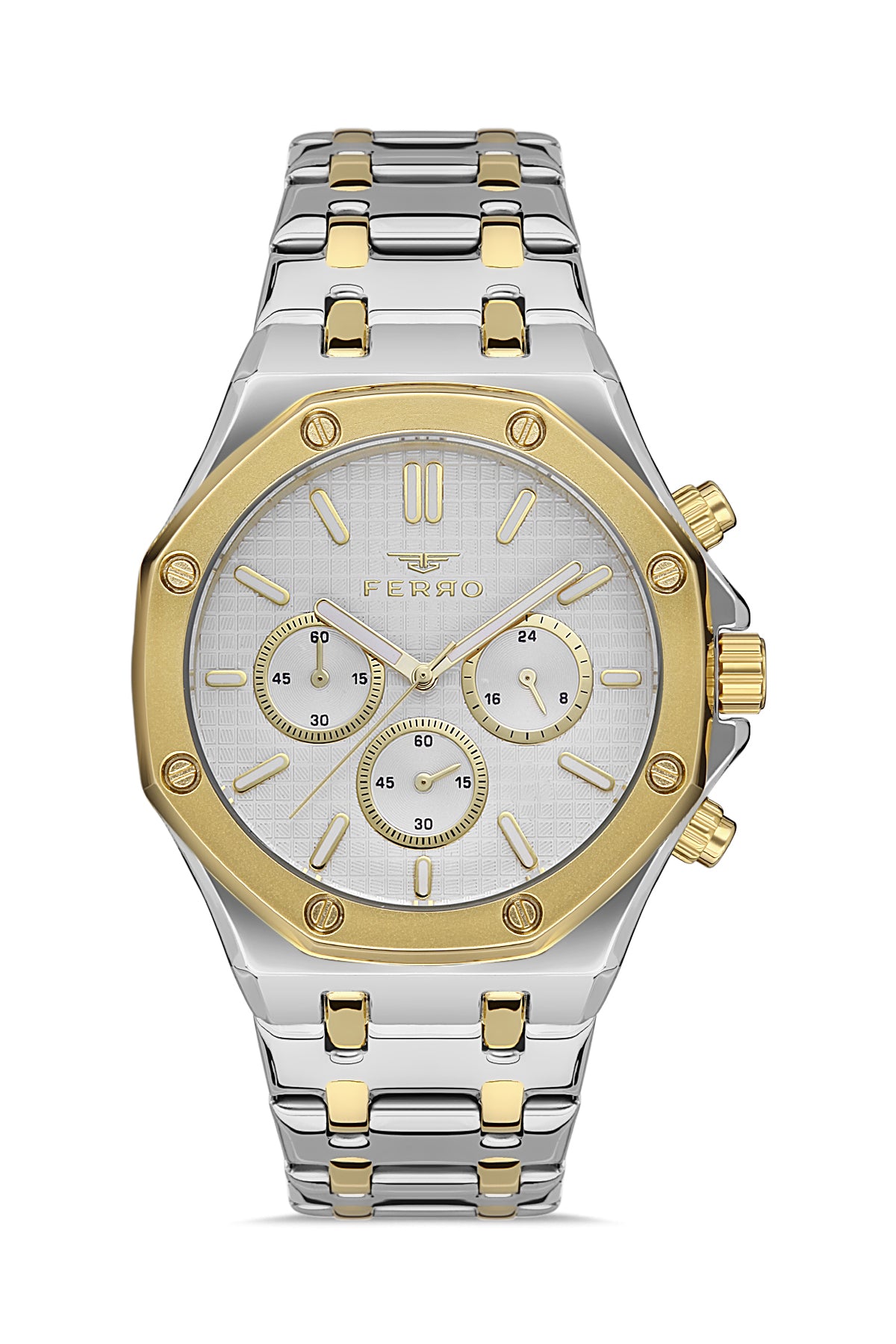 Ferro Capri Blu Chronograph Silver Round Dial Men's Watch - FM11311A-D