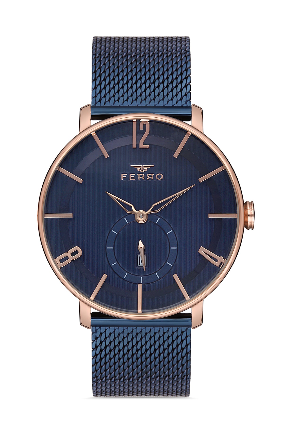 Ferro Analog Blue Round Dial Men's Watch - F40075C-T