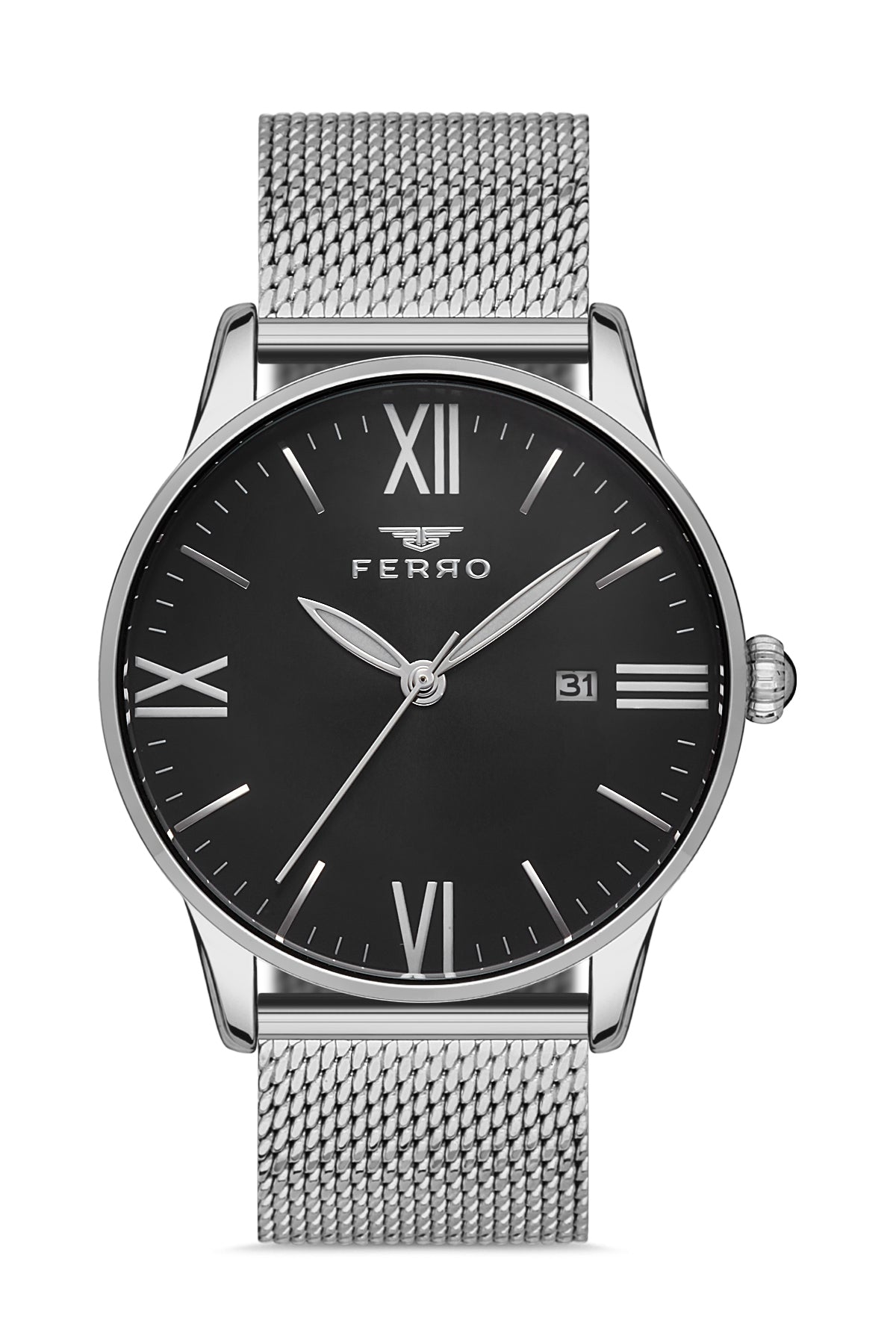 Ferro Siena Classica Analog Black Round Dial Men's Watch - F11182C-A2