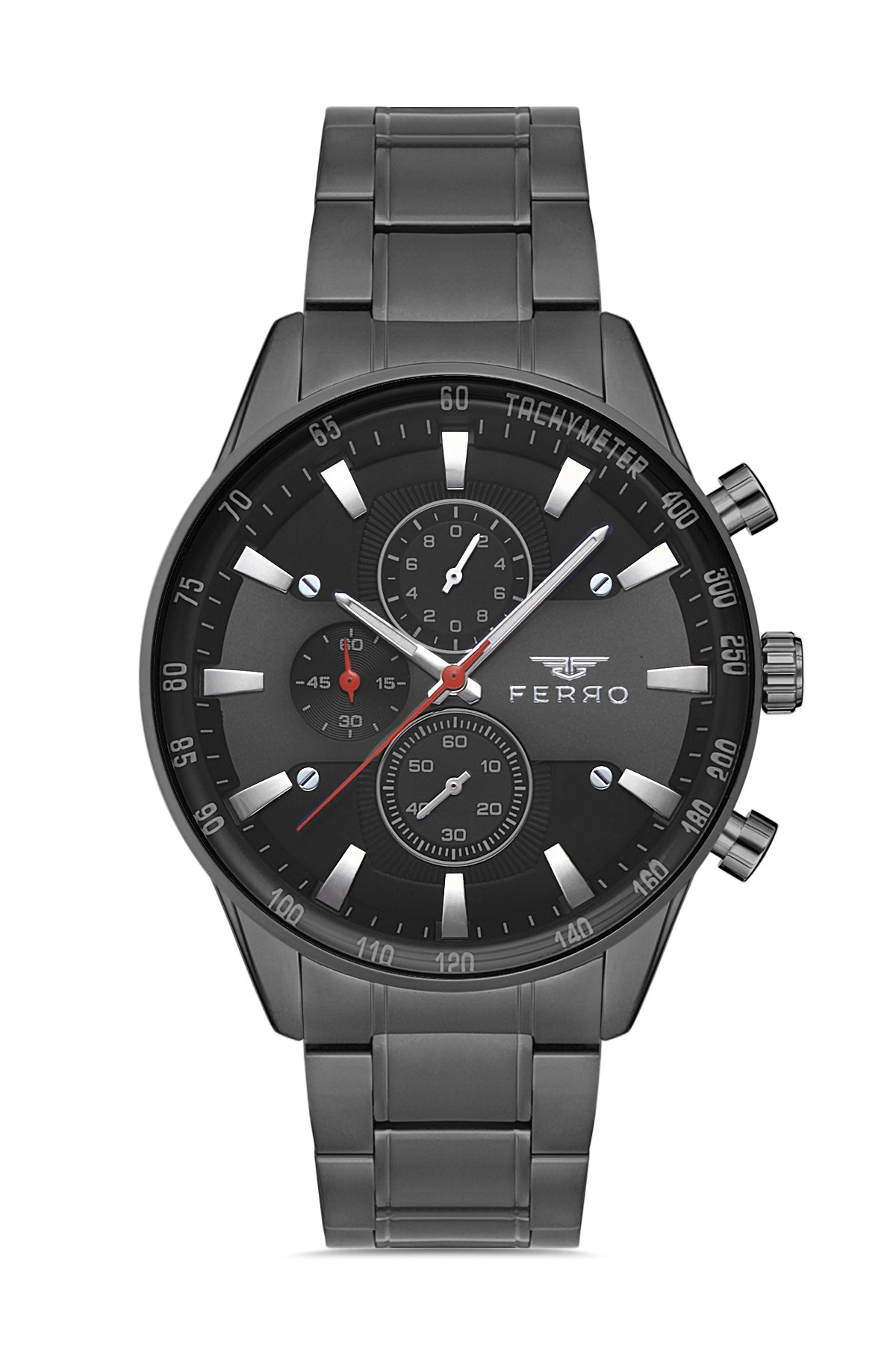 Ferro Chronograph Black Round Dial Men's Watch - FM11919A-G