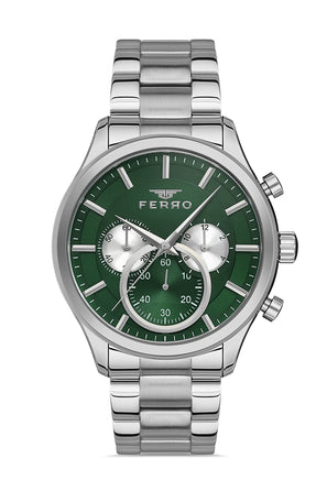 Ferro Capri Blu Multifunction Green Round Dial Men's Watch - FM11309A-A6
