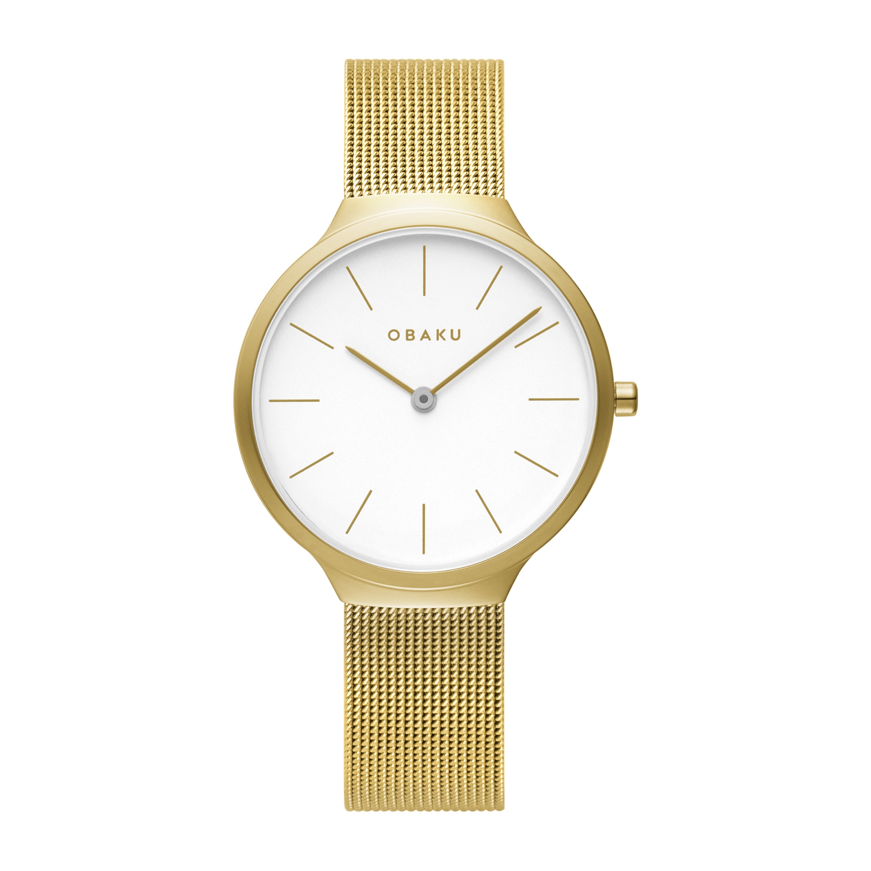 Obaku Ark Lille Gold Analog White Round Dial Women's Watch - V240LXGWMG