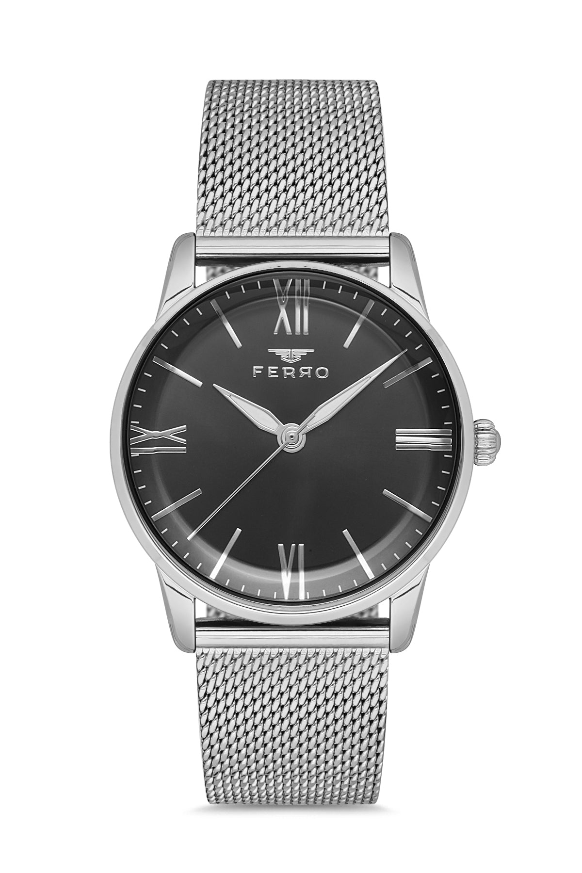 Ferro Analog Black Round Dial Women's Watch - F21182C-A2