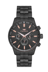 Ferro Chronograph Black Round Dial Men's Watch - FM11084A-G