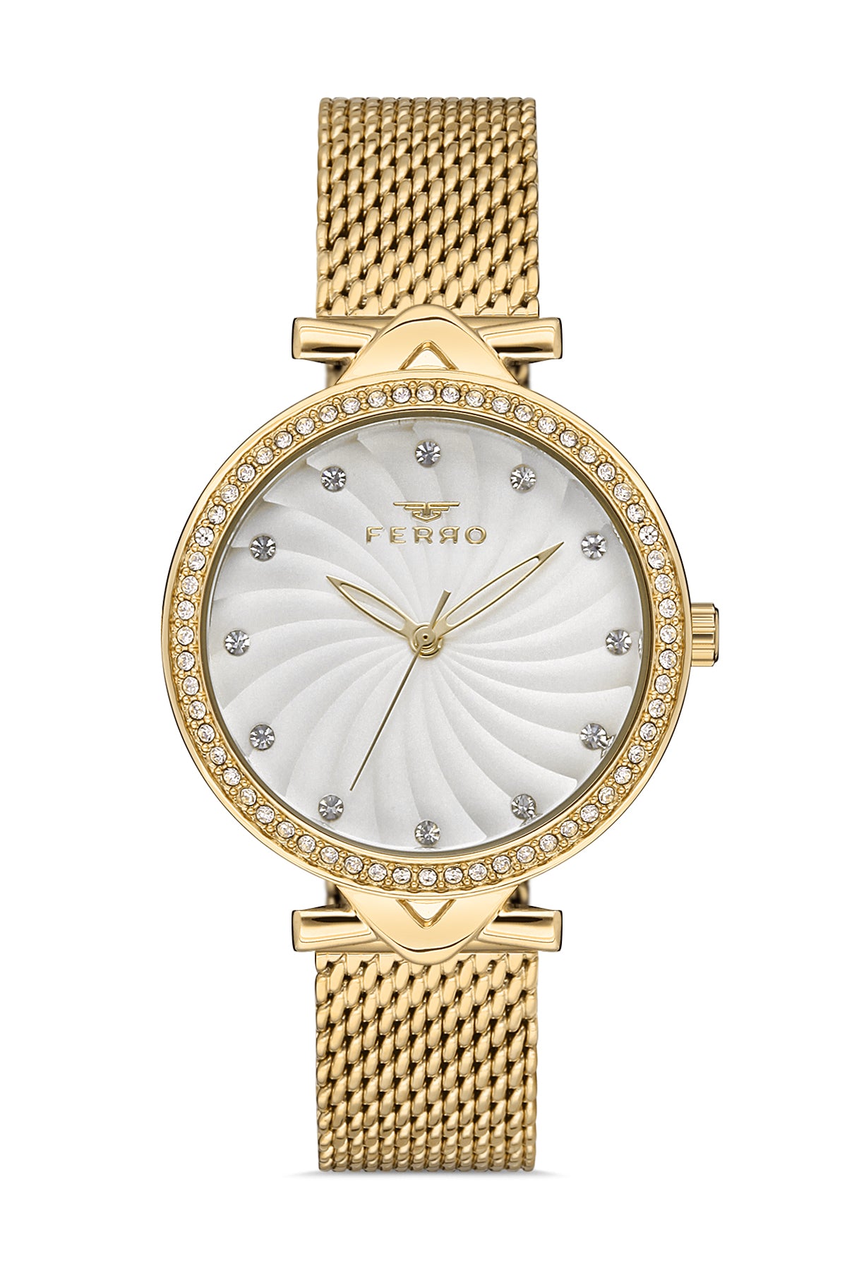 Ferro Analog Silver Round Dial Women's Watch - F2665C-B