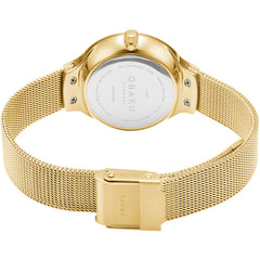 Obaku Vikke Gold Analog White MOP Round Dial Women's Watch - V241LXGWMG