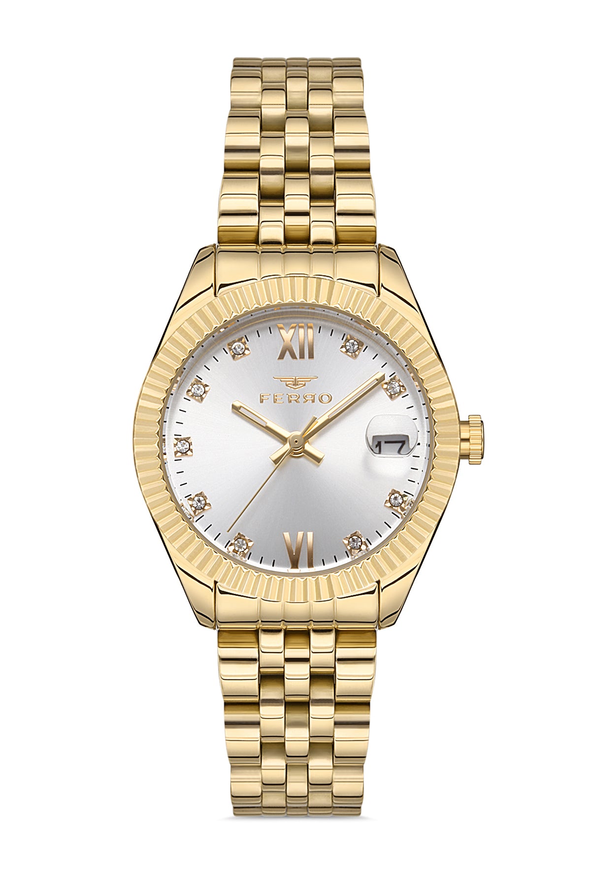 Ferro Analog Silver Round Dial Women's Watch - F21924A-B