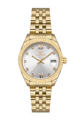 Ferro Analog Silver Round Dial Women's Watch - F21924A-B