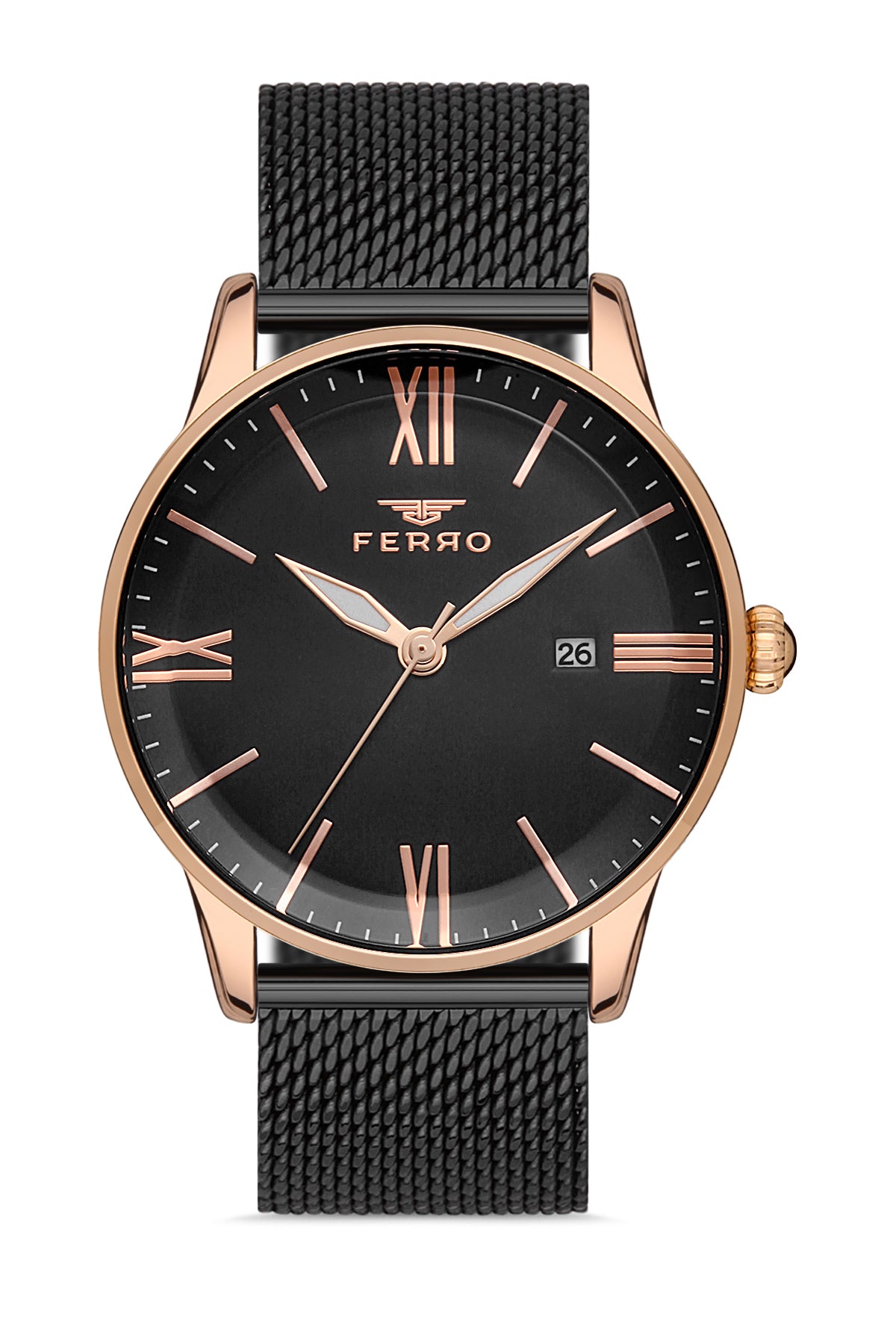 Ferro Siena Classica Analog Black Round Dial Men's Watch - F11182C-R