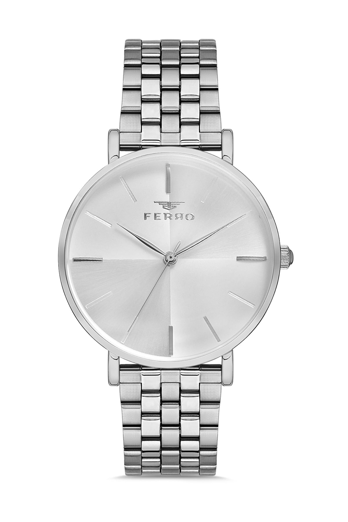 Ferro Analog Silver Round Dial Women's Watch - F21016A-A