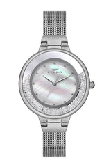 Ferro Analog Silver MOP Round Dial Women's Watch - F21205C-A