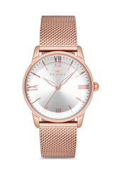 Ferro Analog Silver Round Dial Women's Watch - F21182C-C