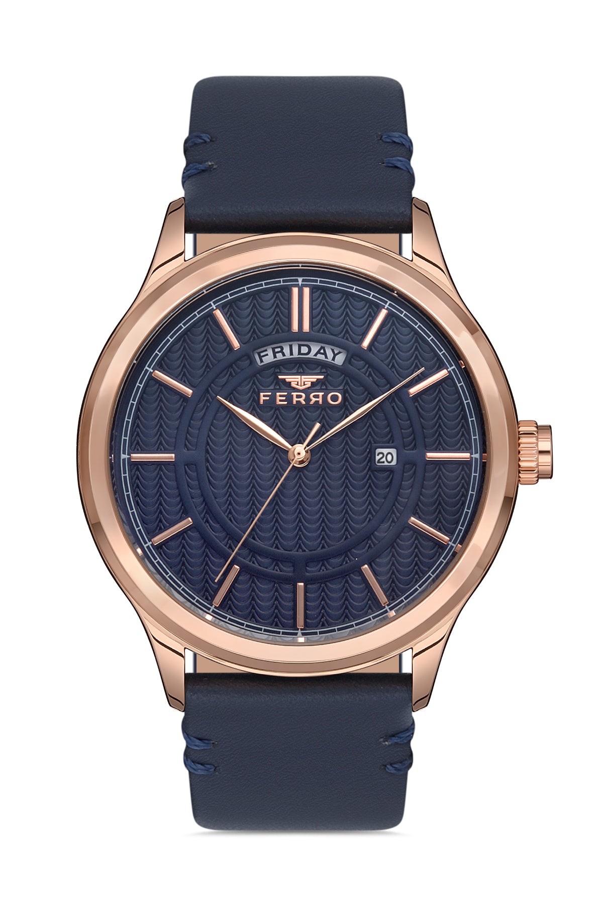 Ferro Siena Classica Analog Blue Round Dial Men's Watch - F11159B-T