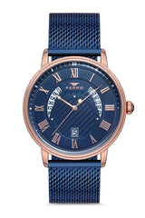 Ferro Analog Blue Round Dial Men's Watch - F11050C-1117-T