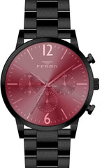 Ferro Multifunction Red Round Dial Men's Watch - FM11005A-G
