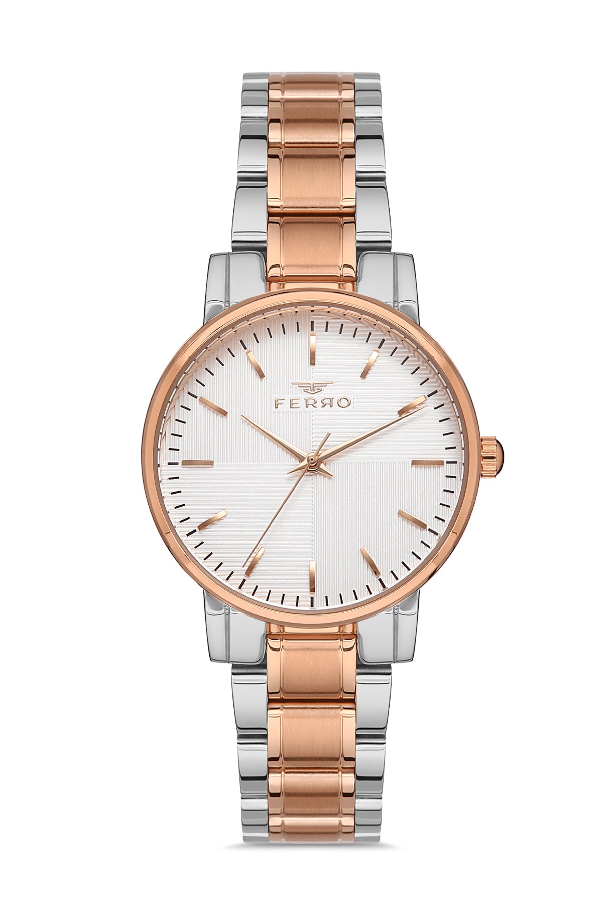 Ferro Analog White Round Dial Women's Watch - F21158A-E