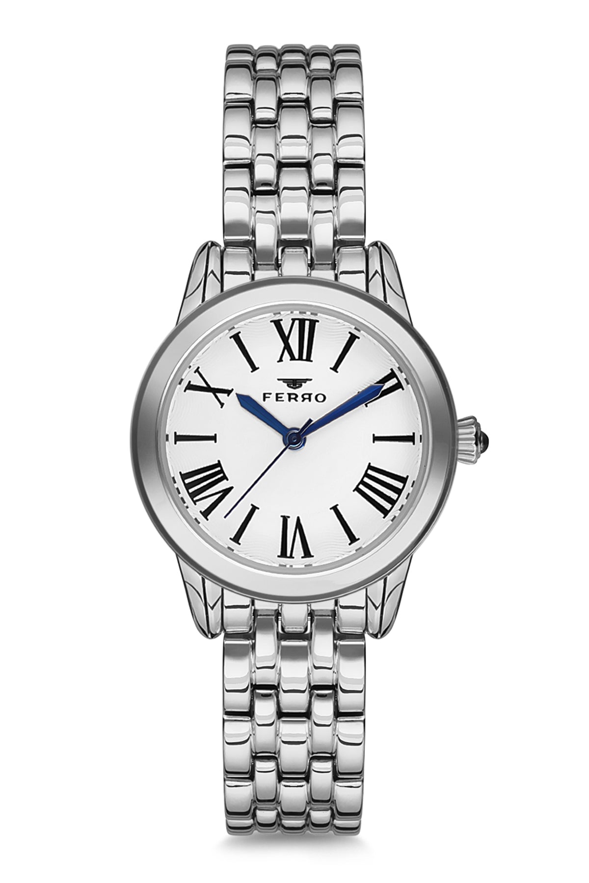 Ferro Analog Silver Round Dial Women's Watch - F2720A-980-A