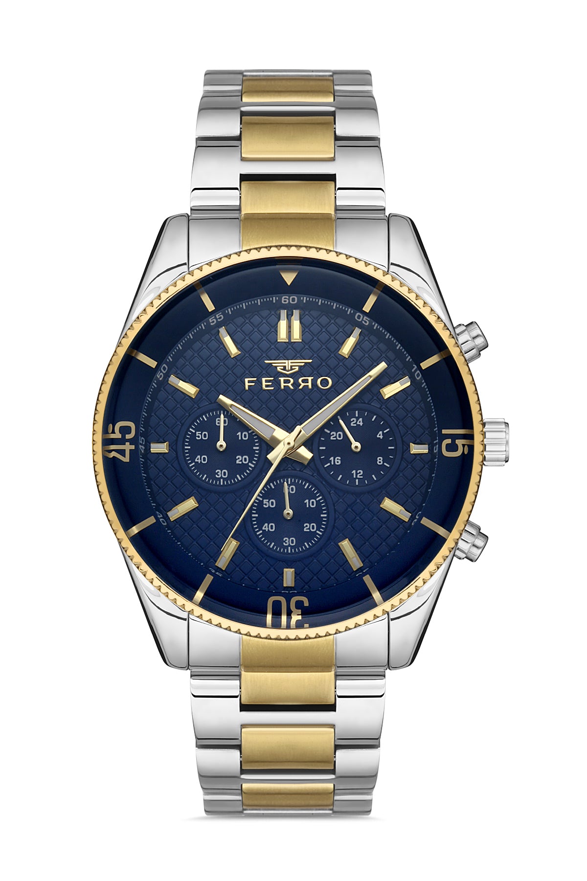 Ferro Multifunction Blue Round Dial Men's Watch - FM11920A-D
