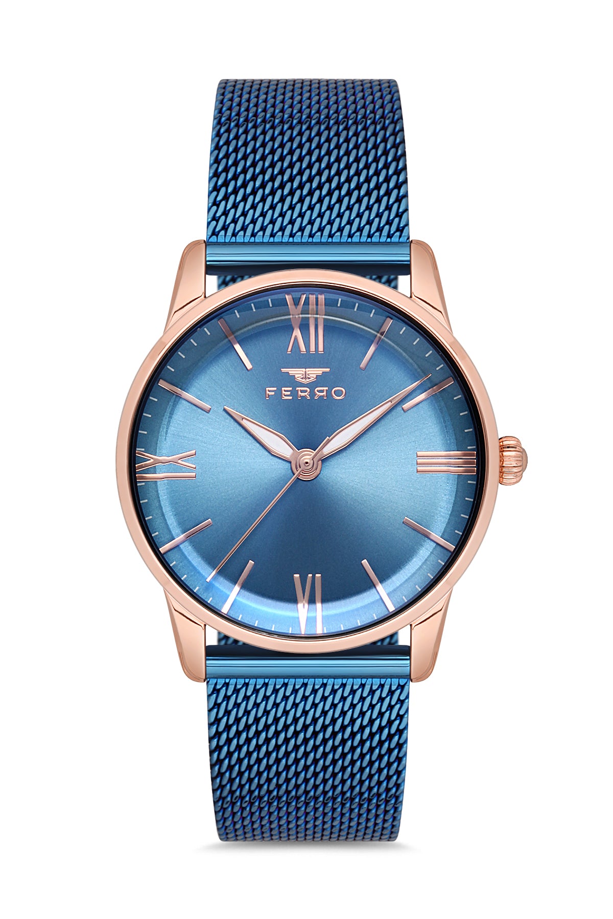 Ferro Analog Blue Round Dial Women's Watch - F21182C-T