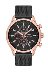 Ferro Chronograph Black Round Dial Men's Watch - FM31105C-R