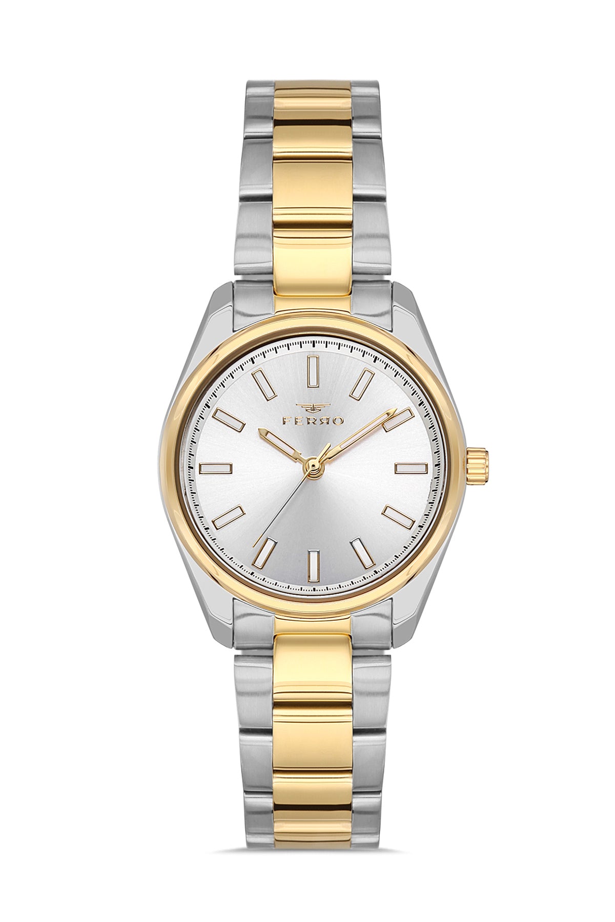 Ferro Analog Silver Round Dial Women's Watch - F21161A-D