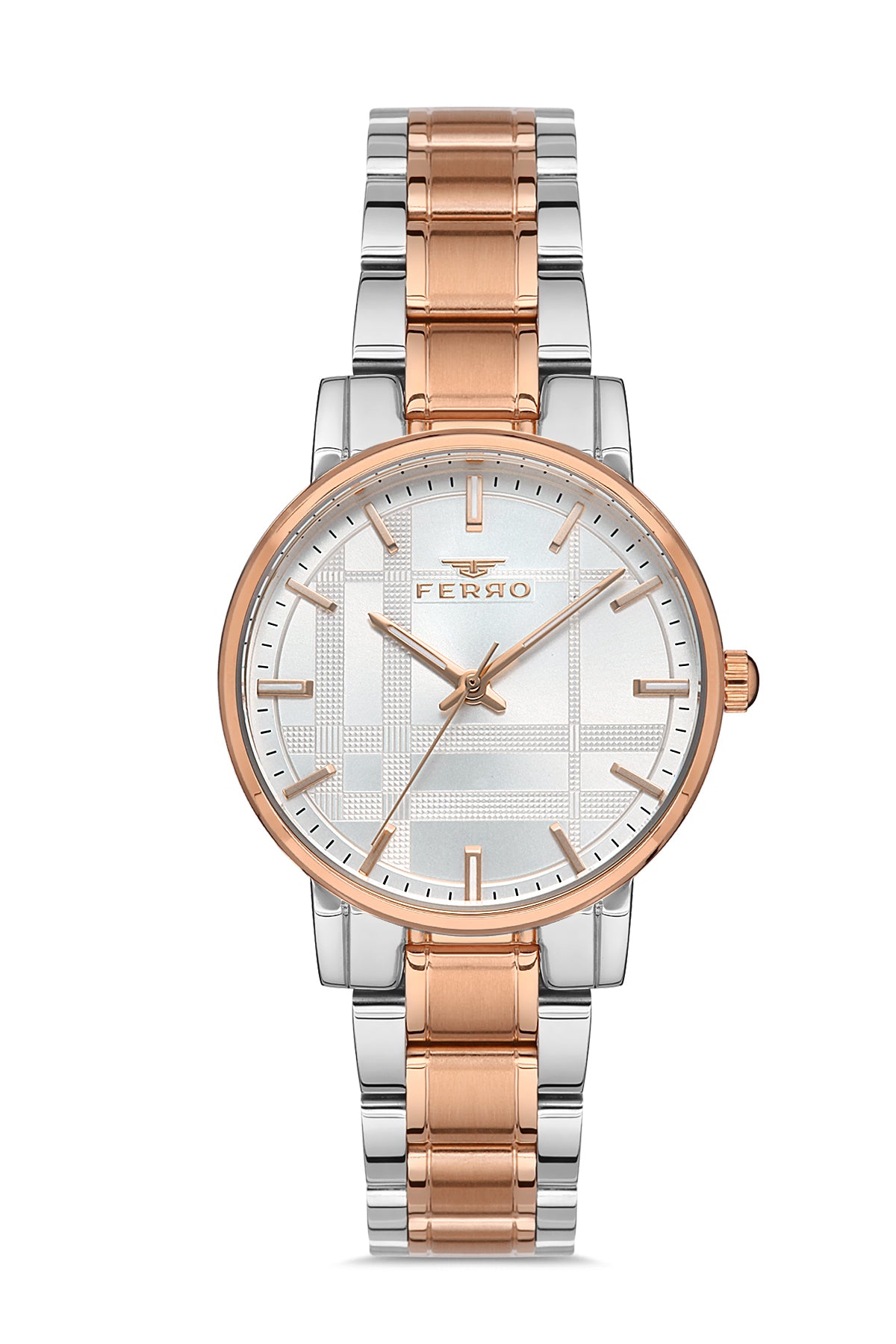 Ferro Analog Silver Round Dial Women's Watch - F21184A-E