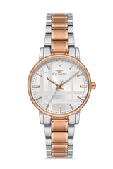 Ferro Analog Silver Round Dial Women's Watch - F21184A-E
